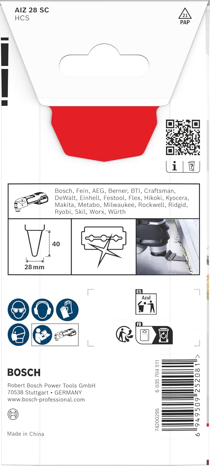 Bosch 1 x Pro AIZ 28 SC Joint Knife (for Silicone, Mineral Wool, Width mm, Professional Accessories Multifunctional Tool)
