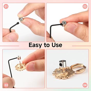 30PCS 6 x 5MM Secure & Sturdy Locking Pin Backs for Badge with 3PCS Wrenchs