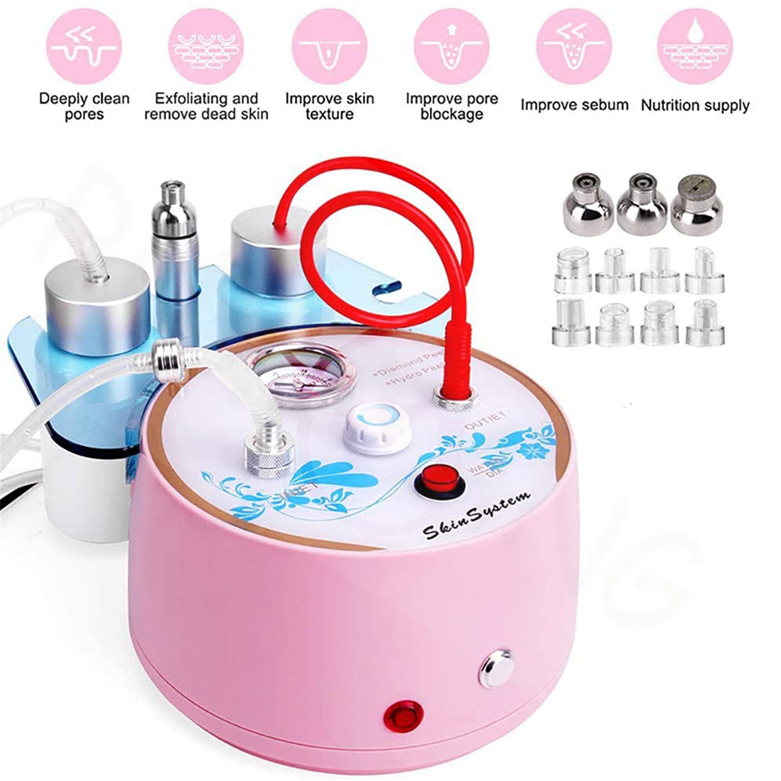 Machine De Dermabrasion Diamantée 2 En 1, Petite Bulle Machine De Microdermabrasion Au Diamant Rajeunissement De La Peau Machine De Beauté De Resserrement De La Peau De Lifting