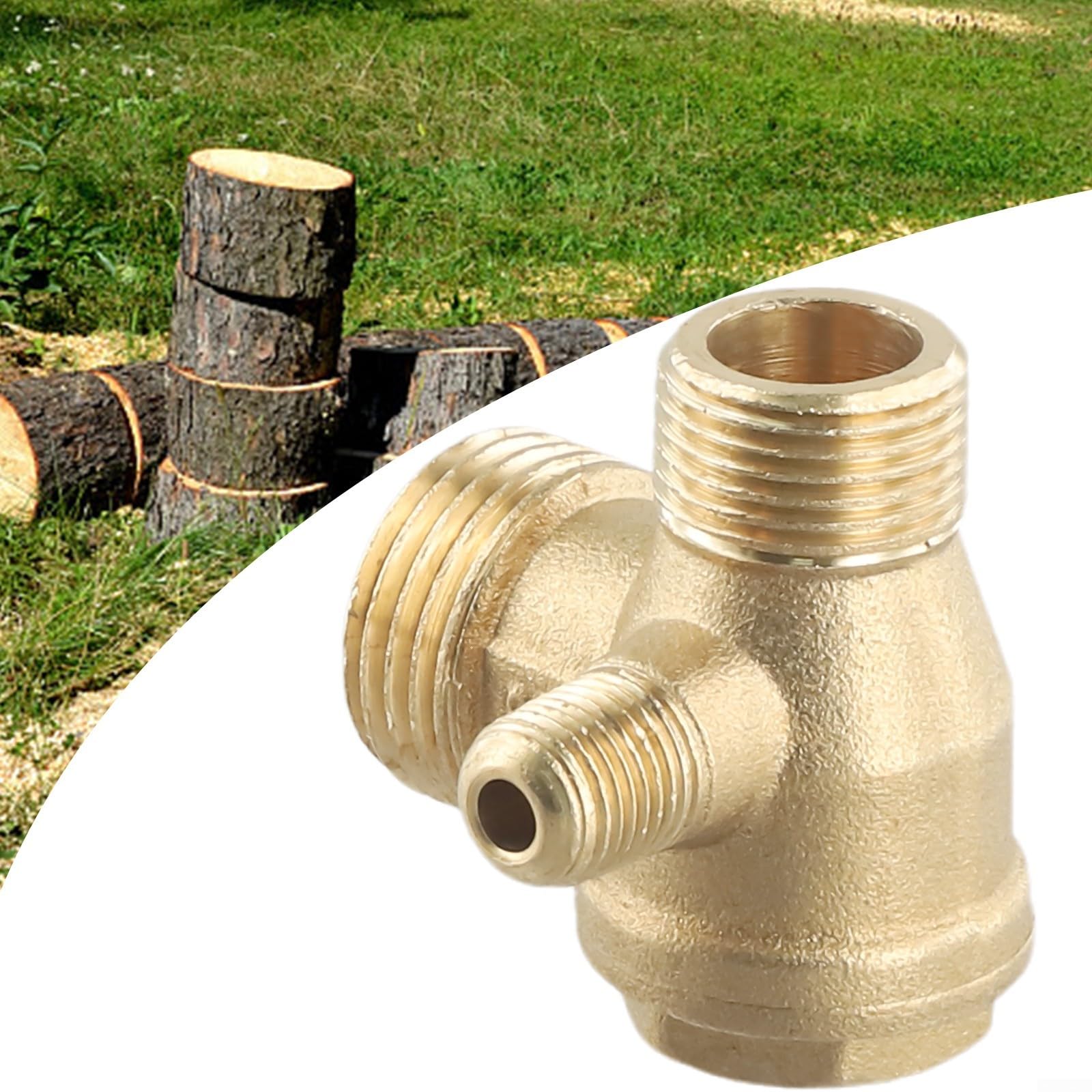 Valvola di ritegno in ottone per compressore d'aria a 3 porte, valvola di ricambio maschio filettata per valvola di sicurezza per utensili pneumatici per pezzi di ricambio, montaggio resistente