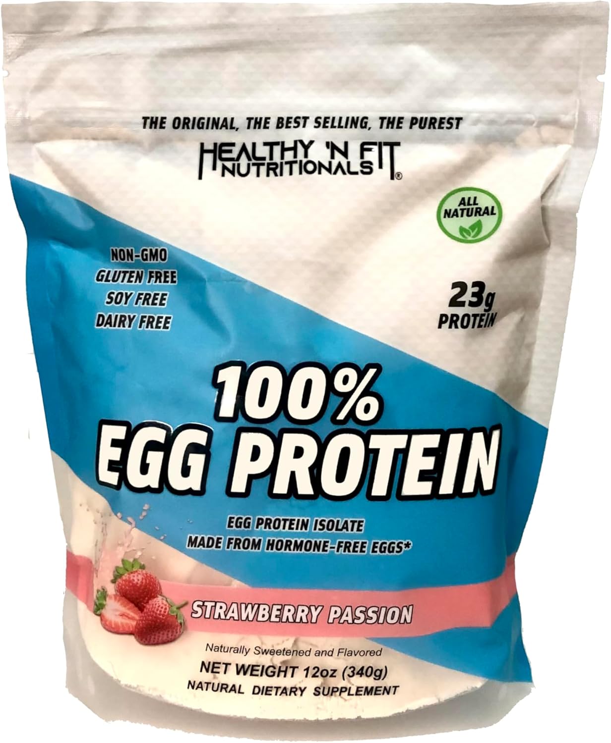 Healthy 'N Fit 100 Percent Egg Protein, Strawberry Passion, 12 Ounce