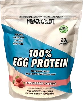 Healthy N Fit 100 Percent Egg Protein, Strawberry Passion, 12 Ounce