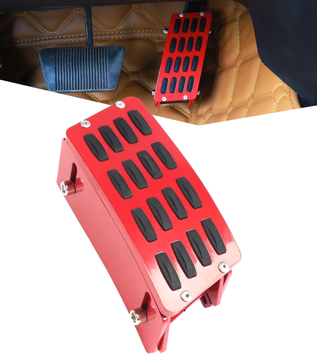 Red Gas Pedal Compatible with 2007-2017 Wrangler JK JKU 2/4-DOOR | Extender Cover Anti-slip Adjustable Foot Pedal Pad