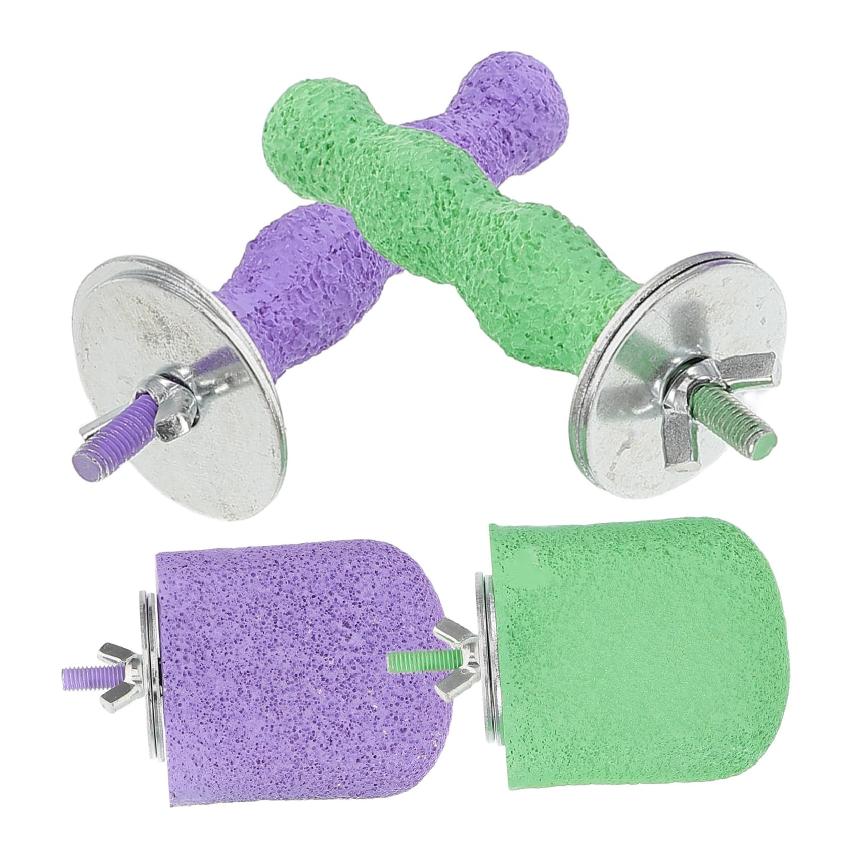 4 pièces Perchoirs pour Oiseaux Petits Cages Bâtons de Meulage des Griffes pour Perruches et Calopsittes Support Stable et Matériaux sans Danger pour Soins Naturels des Griffes