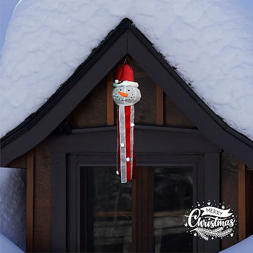 Miniatura 8 de Bandera de muñeco de nieve LED de Navidad 3D para decoraciones de Navidad con gancho para invierno, Hanukkah, Navidad, interior y exterior, 45