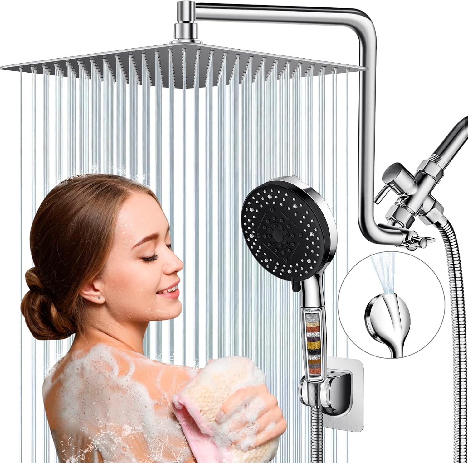 Filtered Shower Head, 12'' Rain Shower Head with Upgraded 12