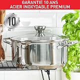 Tefal A705S9 Duetto - Set di pentole da 9 Pezzi, Adatto a induzione, in Acciaio Inox Robusto e di Alta qualità, Coperchio a setaccio, Adatto al Forno Fino a 260 C (Senza Coperchio), in - 5