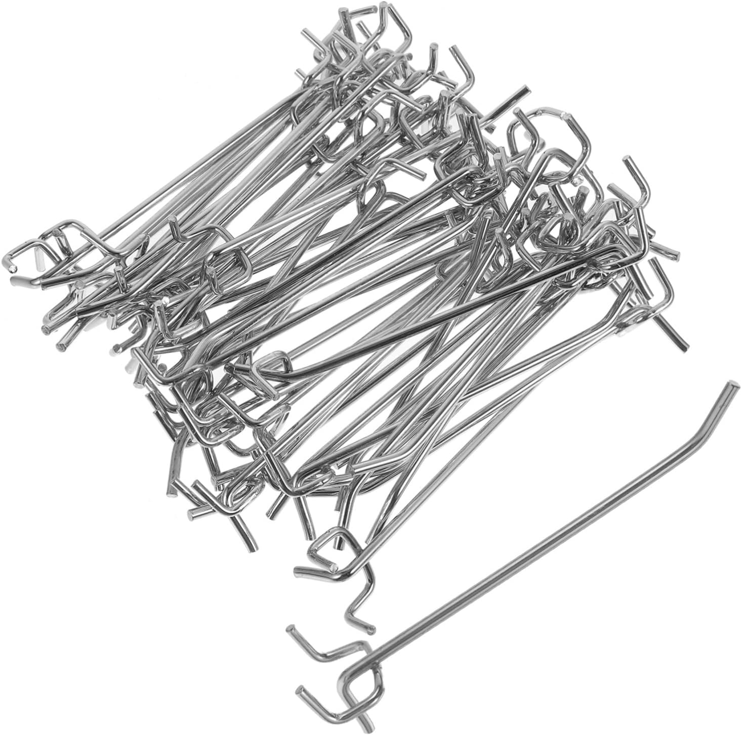 Veemoon 50Pcs Pegboard Hooks for Shop Utility Hanger Peg Board Hook Heavy Duty Display Hook for Garage Craft Room Organizing Tools and Accessories Thick