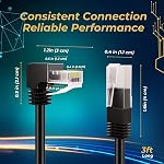 TNP Cat6 Ethernet Cable (Right Angle Down, 3 FT) - RJ45 90 Degree Network Connector 500 MHz 10 Gigabit Gold Plated Patch Plug Wire LAN Cord for PS4 Fire-Stick Xbox One Smart TV Gaming & Computer