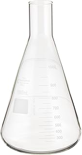 Chemglass CLS-2038-07 Series CLS-2038 Shake Flask with Stainless Steel Closure, No Baffles, Delong Neck, 130 mm OD, 230 mm Height, 1L