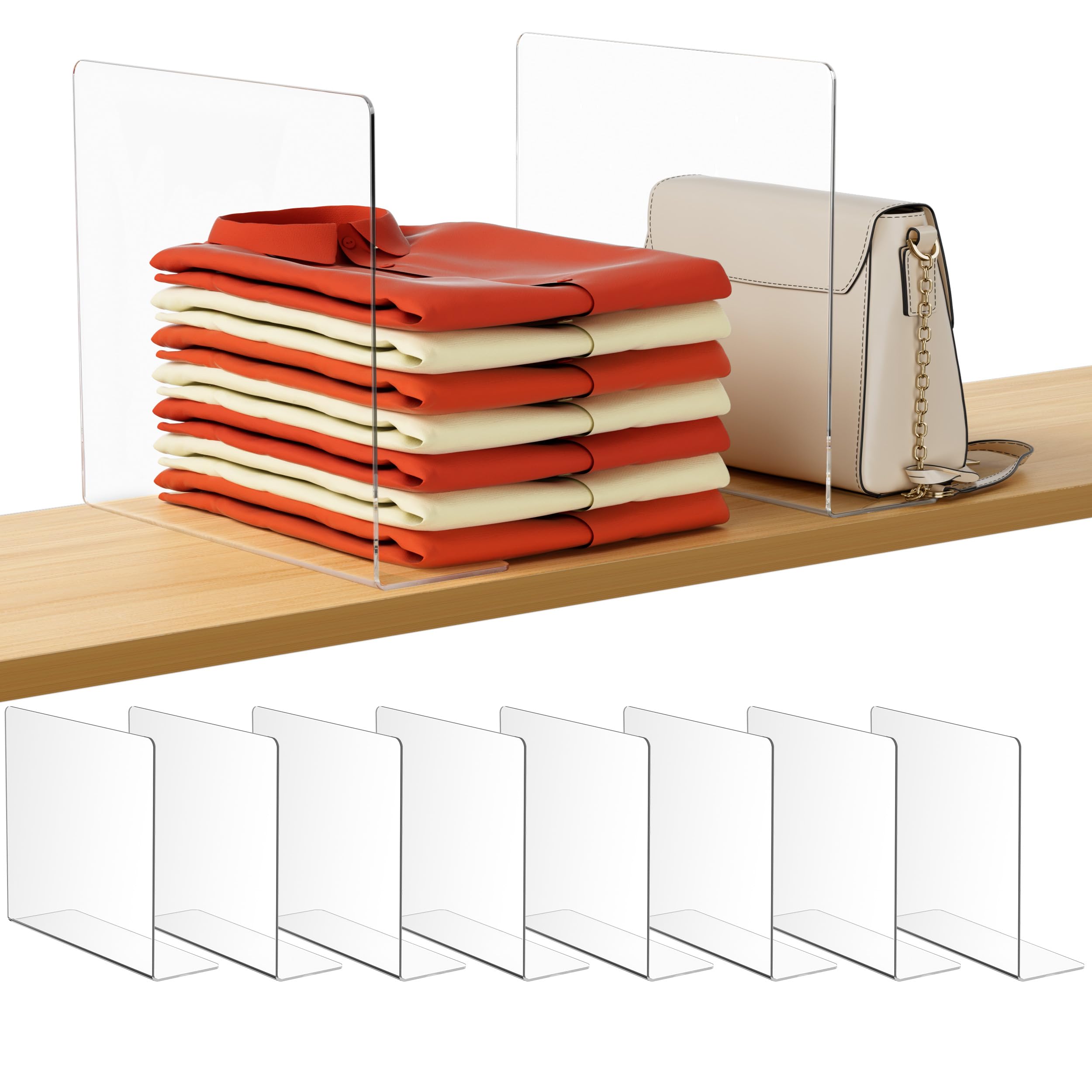 Photo 1 of HBlife Acrylic Shelf Dividers - 8 Pack Clear