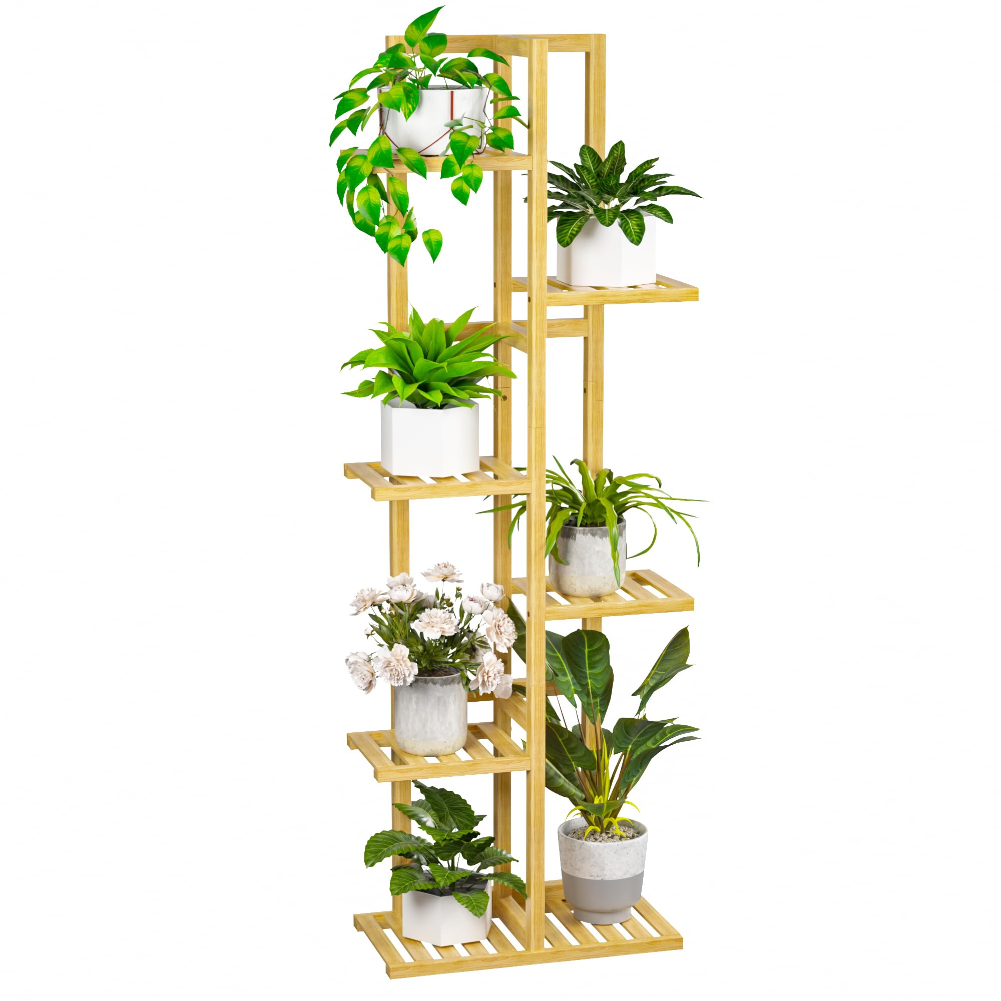 ROMGUAR CRAFT 6 Tier Bamboo Plant Stand