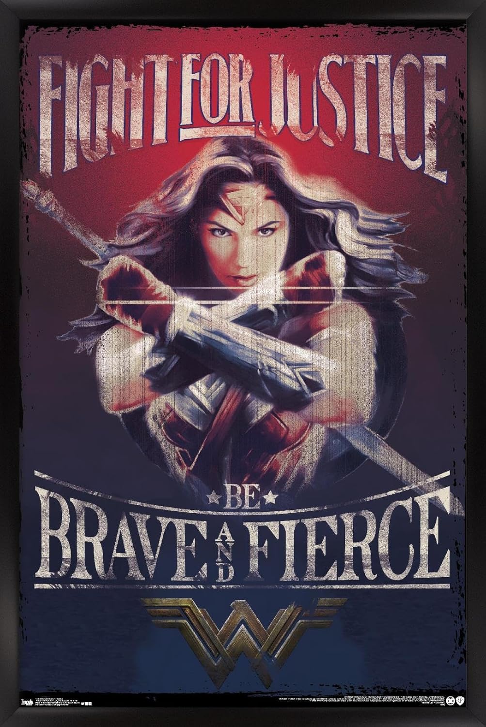 Trends International DC Comics Movie - Wonder Woman - Justice Wall Poster, 22.375" x 34", Black Framed Version