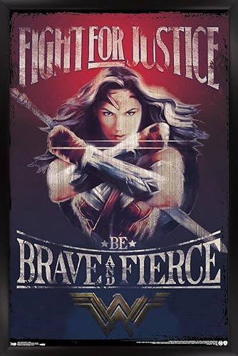 Trends International DC Comics Movie - Wonder Woman - Póster de pared de Justicia, 22.375 x 34 pulgadas, versión con marco negro