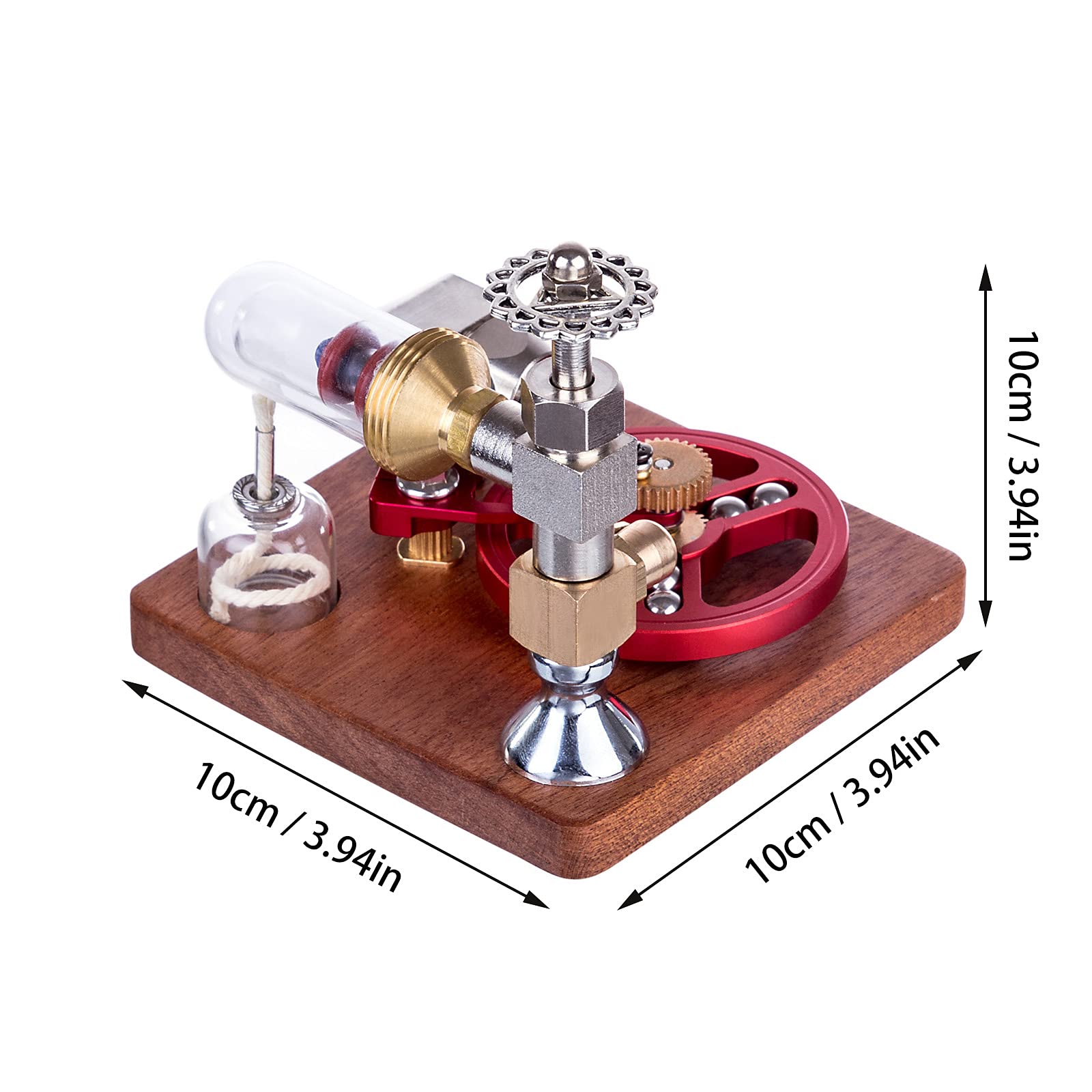 CreativeBlocker Stirlingmotor Model Erwachsen| ENJOMOR Metall Stirlingmotor Der mit Alkohollampen Läufts, Dampfmaschinen einstellbarer Geschwindigkeit, Experimentierkasten Wissenschaft Geschenk