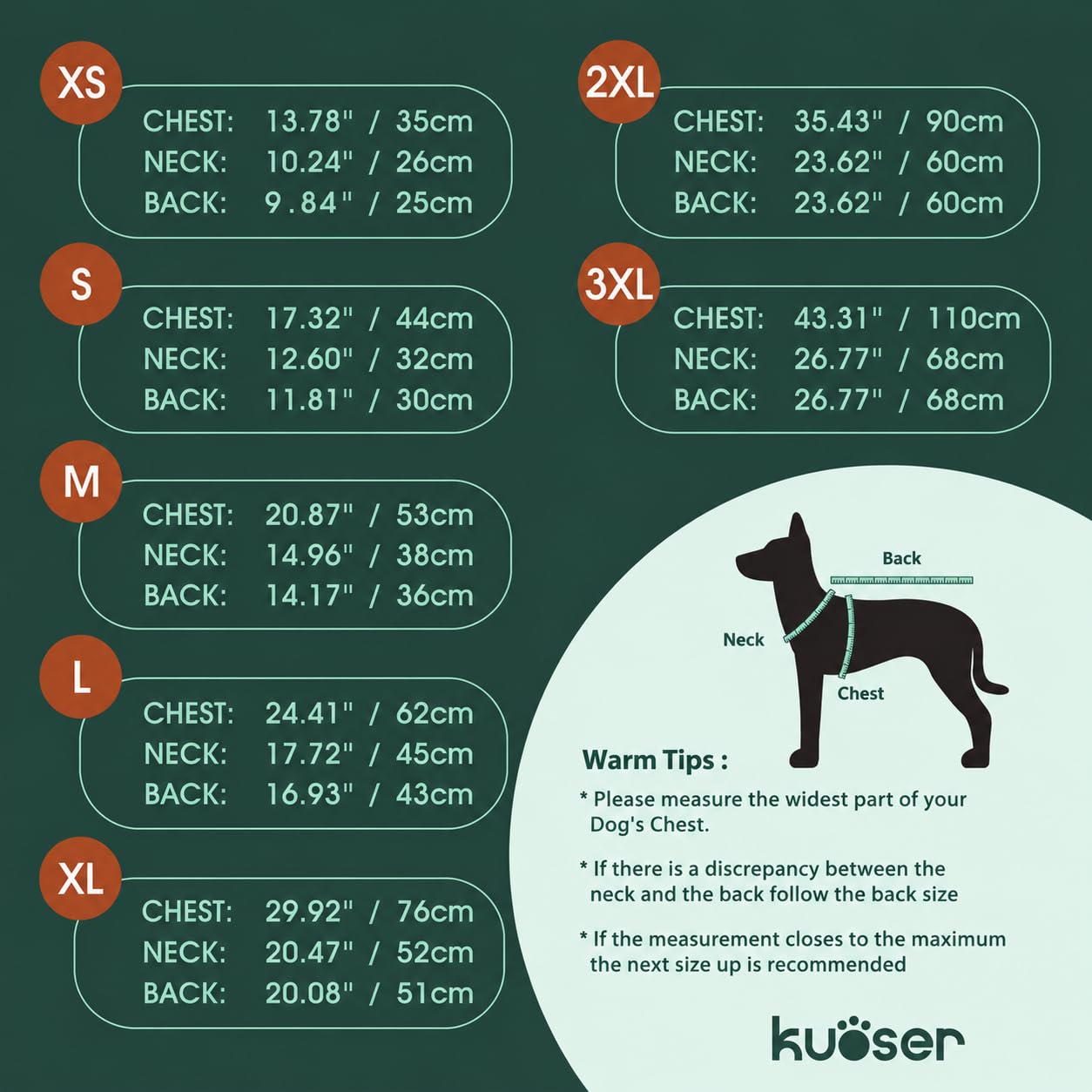 Kuoser Manteau de pluie imperméable pour chien avec capuche réglable Noir Taille XL | Manteau de pluie léger et respirant pour chien avec 4 pattes et col haut réglable réfléchissant