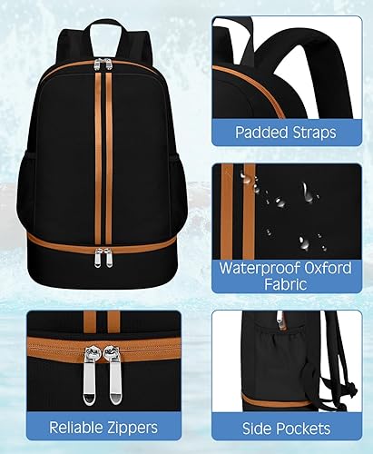 Miniatura 4 de HowFly Mochila de gimnasio, bolsa de gimnasio para mujeres y hombres, mochila deportiva con compartimento para zapatos, bolsa de entrenamiento