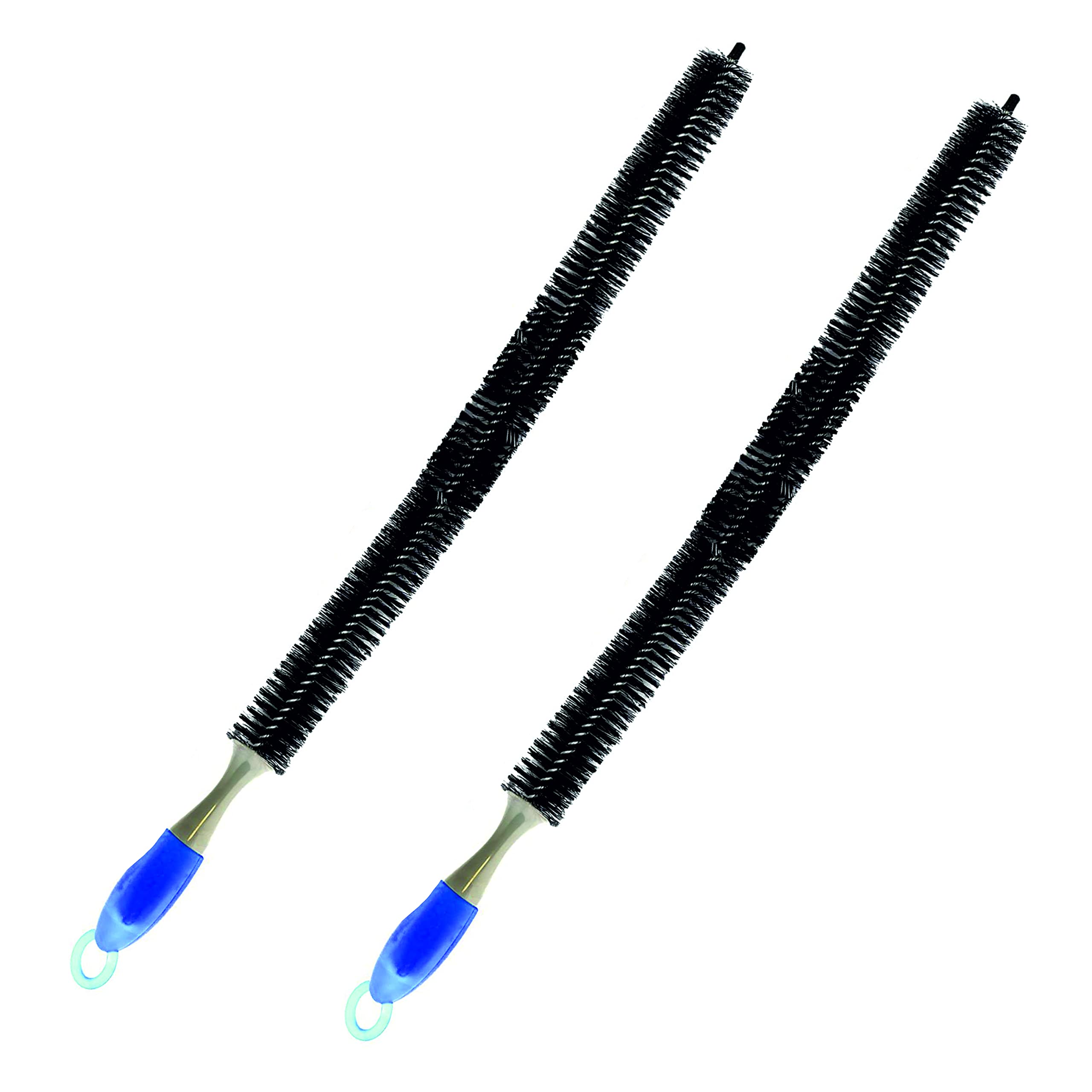 Sul 2 Pk Radiator Cleaning Brush Long Handle, Flexible Bendable Long Reach Bristle Brush Grip Handle Radiator Duster Cleaning Tool For Refrigerator, Washing Machine To Dirt Dust Lint Blockage–57 Cm (2 Pk)