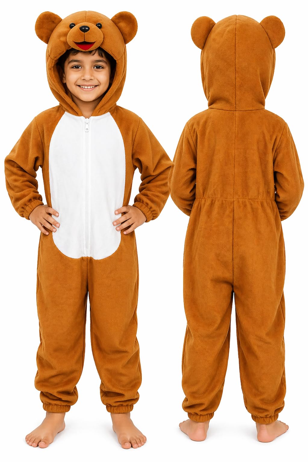 Animals Costumes for Kids | Animals costumes for boys & girls | Kids Fancy dress Animal Costumes | Fancy dress Costumes (7-8 Years, Brown Bear Costumes)-image-46