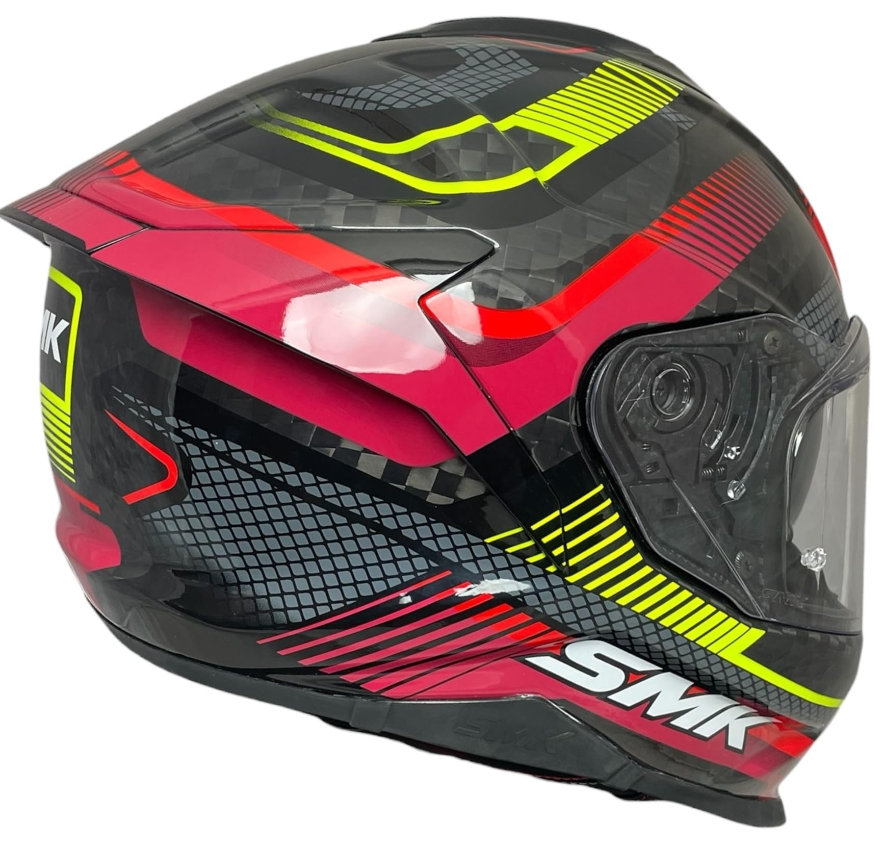Casco Integral de Moto SMK Titan Carbon Razor GL234 – Fibra de Carbono Decorado Brillo, Ligero, Deportivo, y Visor Antirrayas (L 59/60)