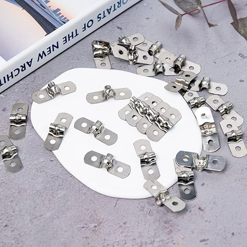 Miniatura 6 de 150 abrazaderas de correa de tubo de acero inoxidable M5, abrazaderas de tubo rígidas de dos agujeros, abrazaderas de conducto en U de metal para