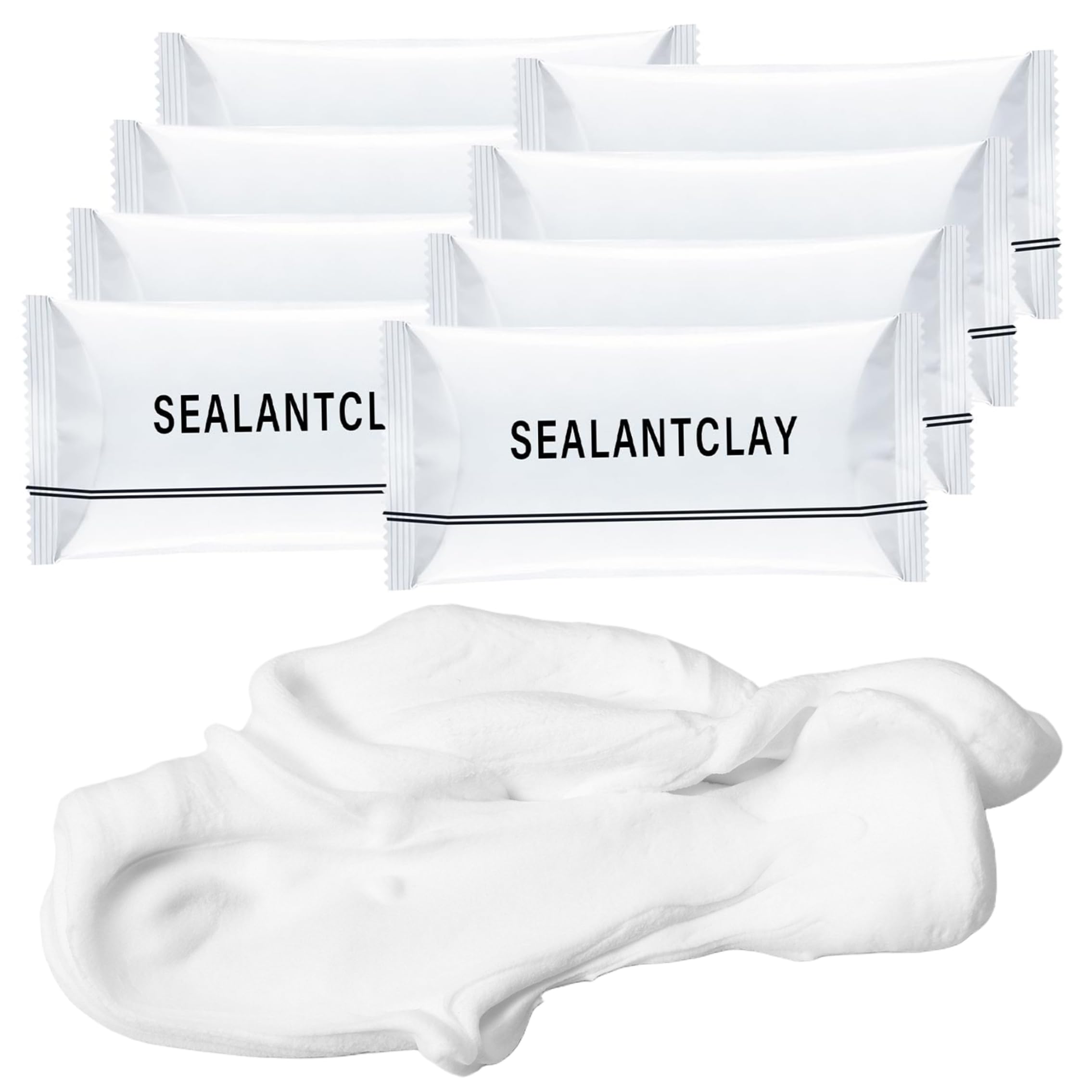 8PCS White Waterproof Sealant Clay, Moldable Wall Hole Repair Filler for AC Gaps, Drain Pipes, Window Seals, Plumbing