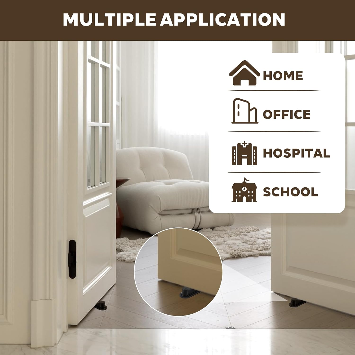 36 Pcs Rubber Door Stoppers Bulk, Black Door Stoppers for Bottom of Doors 4.1 x 1.6 x 1 Inch Stackable Sturdy Wedge Doorstop for Wood Floor, Carpet, Concrete, Tile, Heavy Duty Doors Bottom