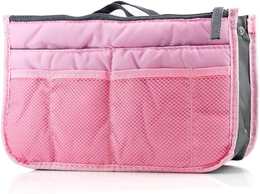 GEARONICTM (pink) - Lady Women Travel Insert Organiser Compartment Bag Handbag Purse Large Liner Tidy Bag - Pink