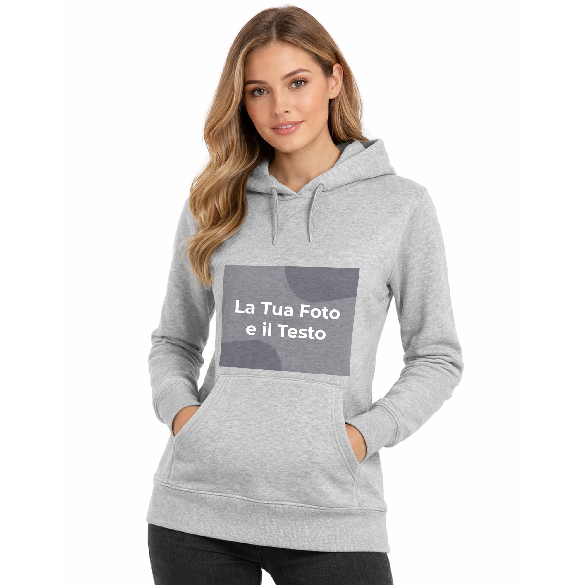 Cimpress Felpa Personalizzata con Cappuccio da Donna, Taglie XS–2XL, Stampa Fronte con Logo, Testo o Immagine, Ideale per Eventi, promozione, Regali di Natale