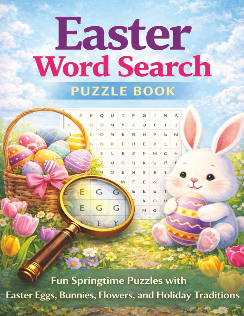 Easter Word Search Puzzle Book: 55 Large-Print Spring & Easter Puzzles Featuring Bunnies, Eggs, Traditions, and Holiday Fun (Holiday and Celebrations)