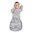SwaddleDesigns Transitional Swaddle Sack, Arms Up Half-Length Sleeves & Mitten Cuffs, Swaddle for Newborn Transition to Baby Sleep Sack Wearable Blanket, 3-6 Month, 14-21 lb, Gray with Striped Trim