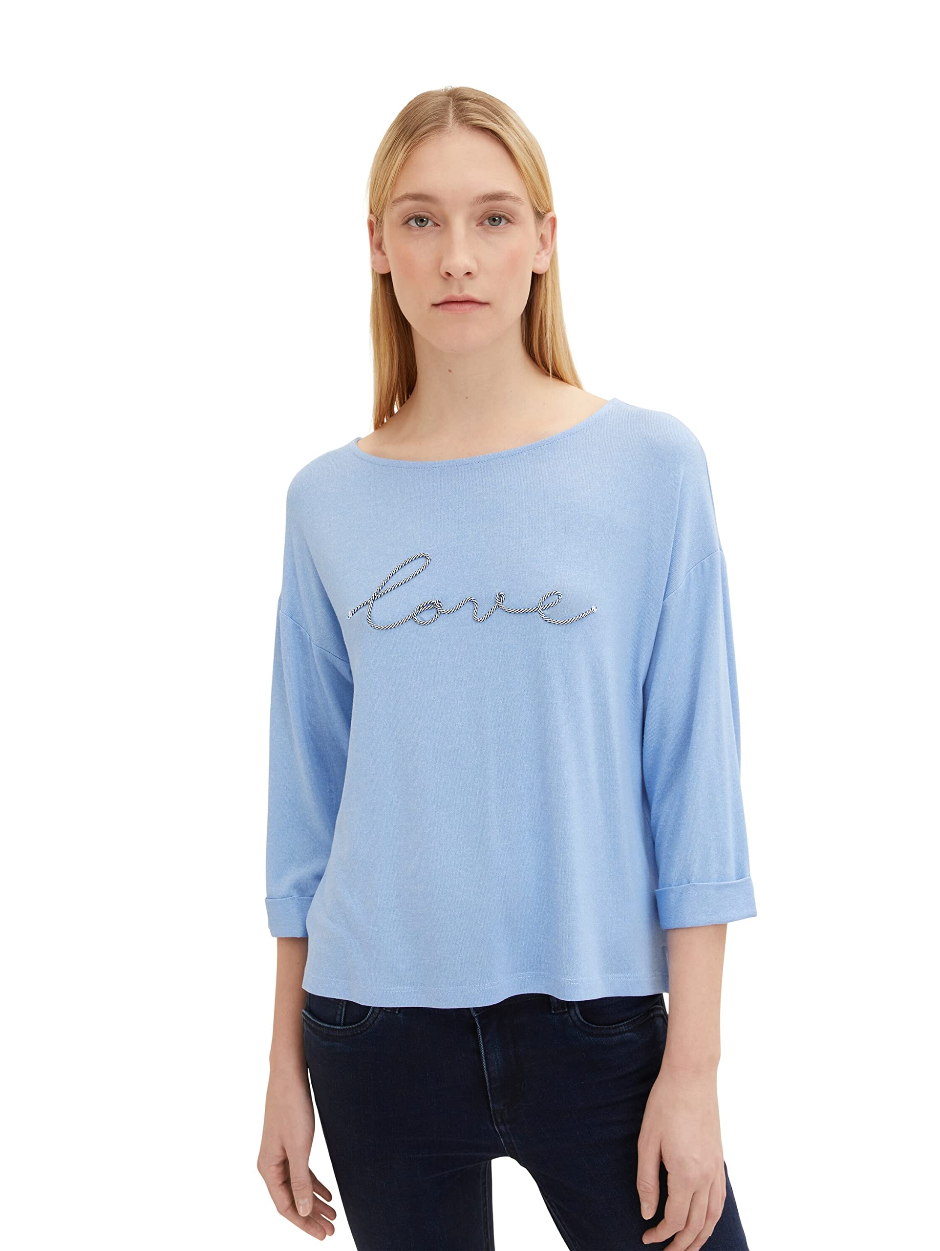 TOM TAILOR Damen T-Shirt mit Stickerei