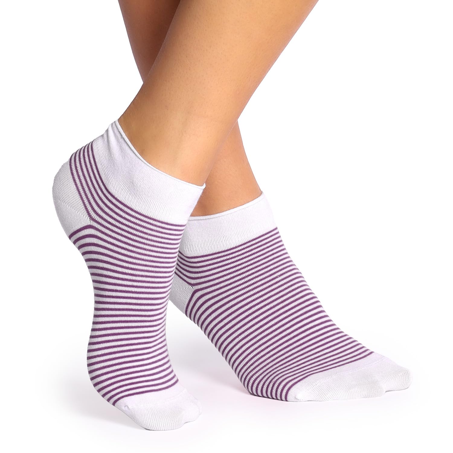 alber's SENSITIVE MINI - 5 Pairs Women's Cotton Sneaker Socks, Super Comfort, Non-Binding Ankle, for Sensitive Feet | Fantasy 2 | Size 3.5-5