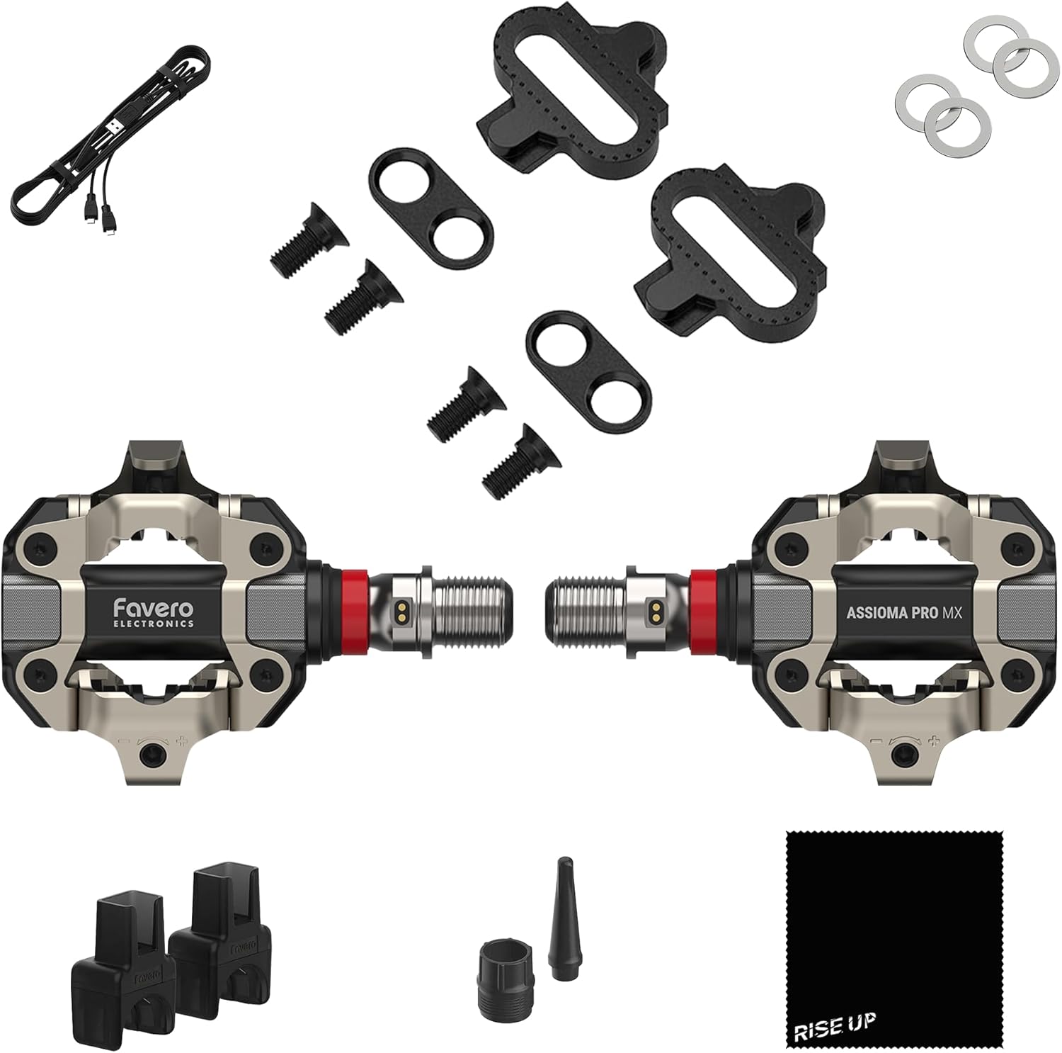Favero Assioma PRO MX-2, Dual-Sensing Side Pedal Based Cycling MTB Power Meter, Bluetooth and ANT+ Connectivity for Bike Computers, Cycling GPS Units, & Smartphones