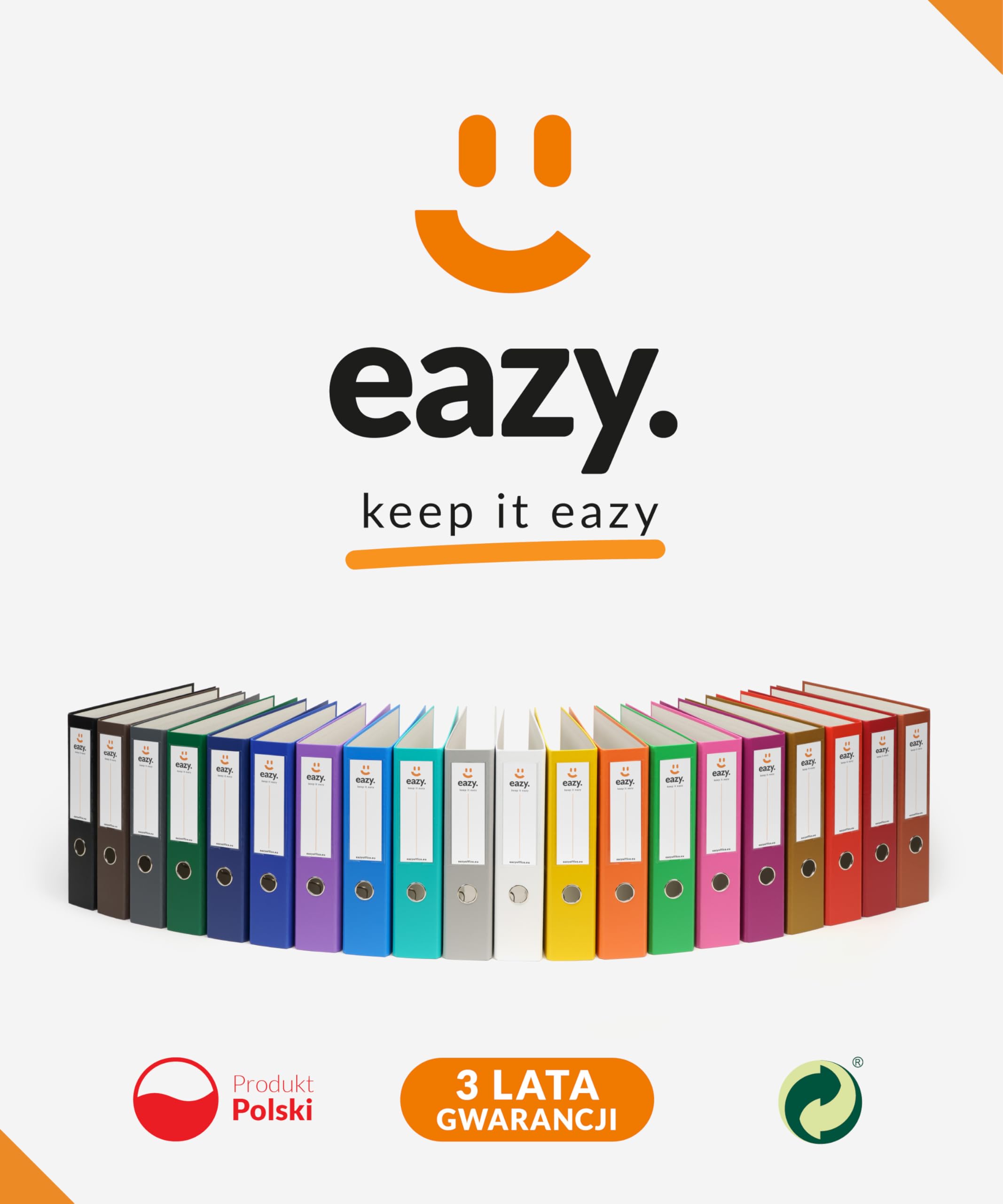 Segregatory Biurowe Eazy na Dokumenty A4 - Grzbiet 5 cm - 25x Segregator w Dowolnym Kolorze (Jasny Zielony)