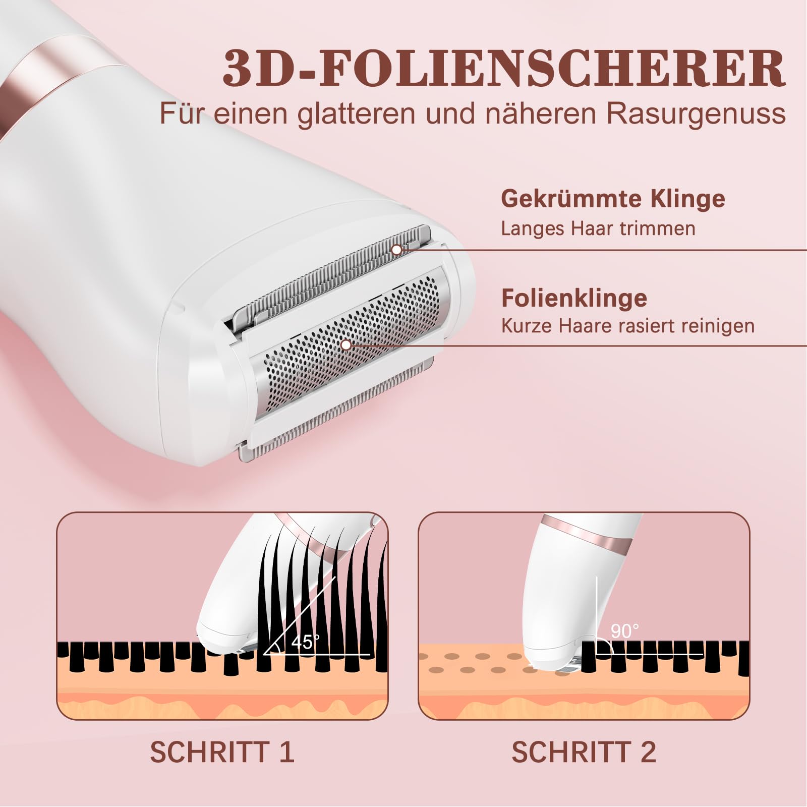 MAXGROOM 3-in-1 Intimrasierer für Frauen,Akku Elektrischer Rasierer Damen Intimbereich mit LED Nass-Trocken Damenrasierer Elektrisch,Bikini Trimmer Damen Intimbereich