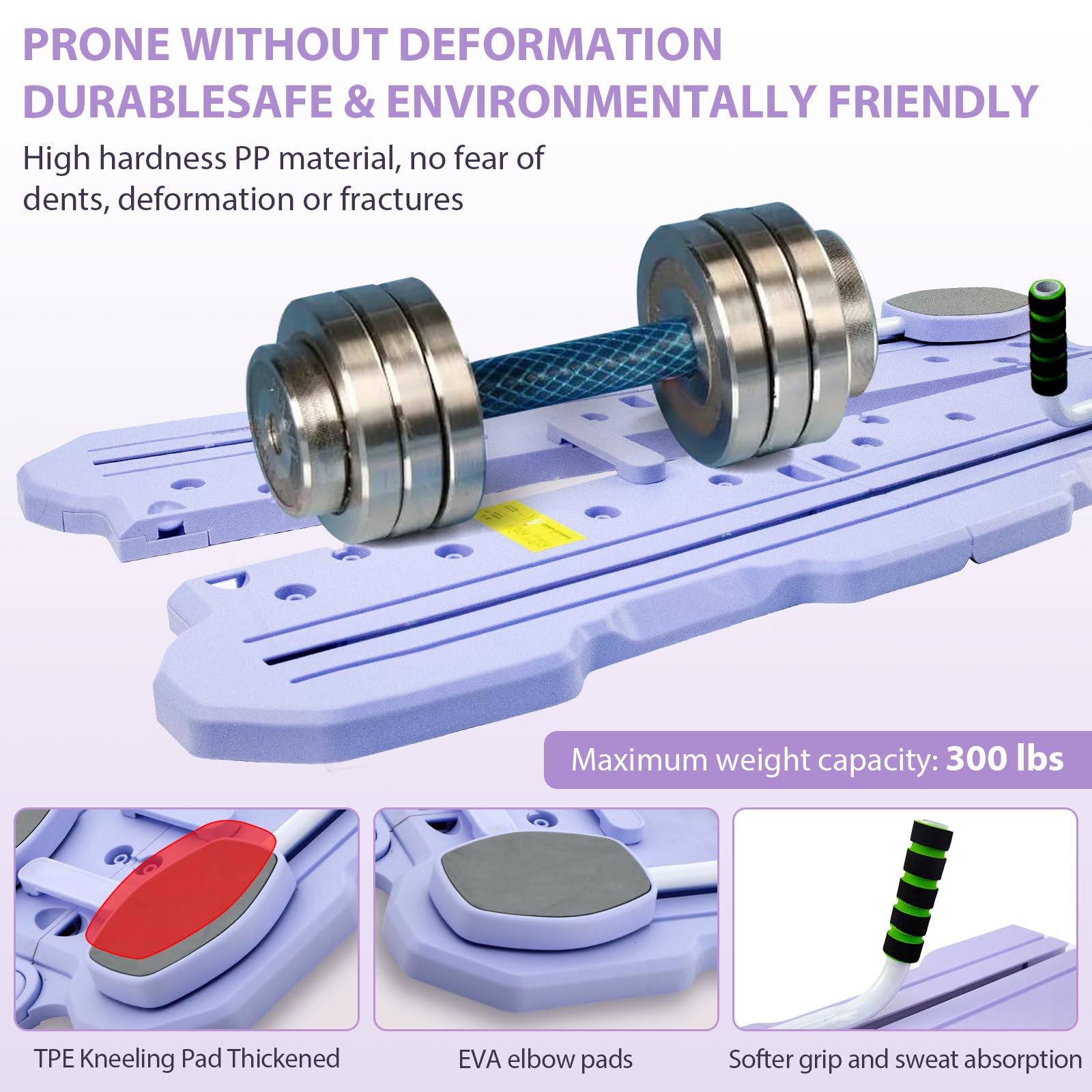 Planche Pilate, Pilates Board, Planche Multifonction pour Abdominaux, Planche de Pilates Pliable, Planche d'Exercices pour Abdominaux avec Rebond Automatique