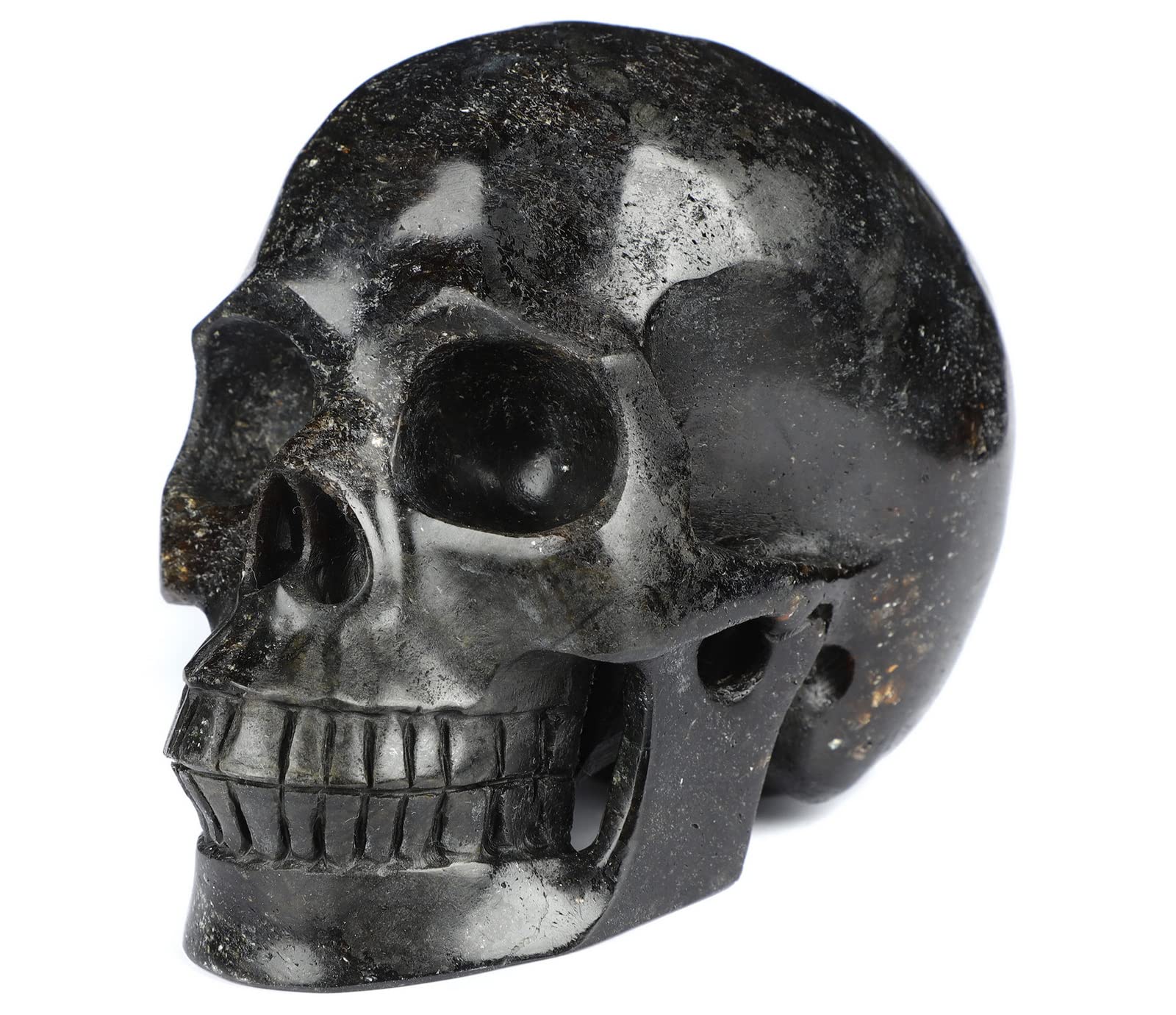 Skullis 5.0" Korea Garnet Crystal Skull, Hand Carved Gemstone Fine Art Sculpture, Reiki Healing Stone Statue.2249