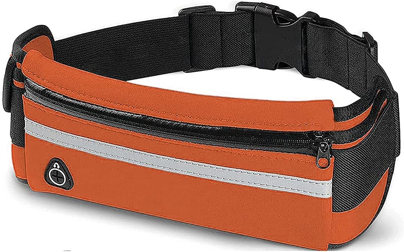 Waist Pack Bag | Running Waist Bag | Fanny Pack | Running Accessories | Belt Bag for Travelling, Walking, Hiking, Cycling | Waist Bag for Men & Women with Adjustable Strap (Orange)