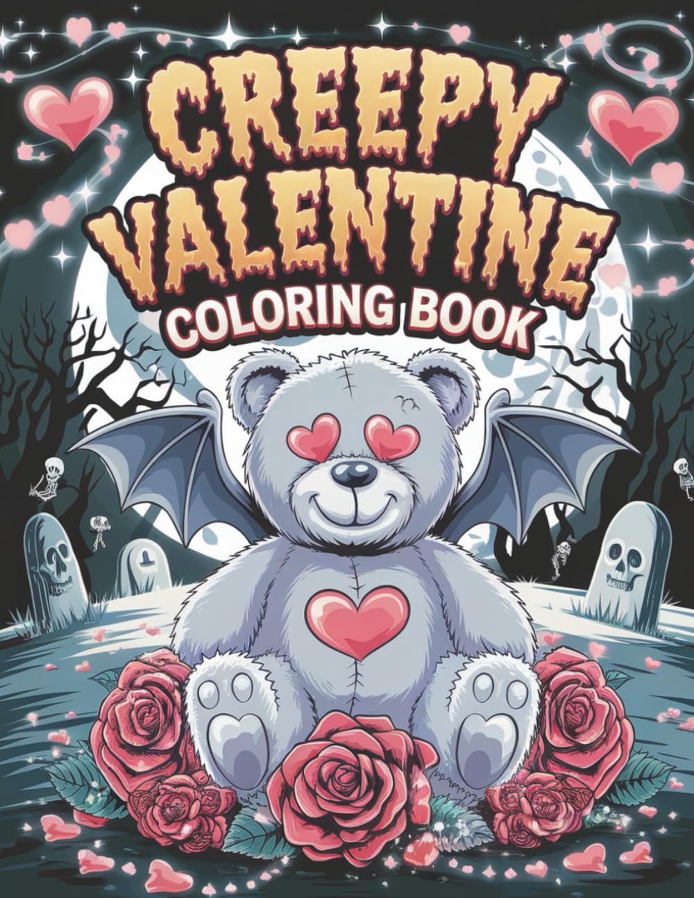 Creepy Valentine Bold & Easy Coloring Book