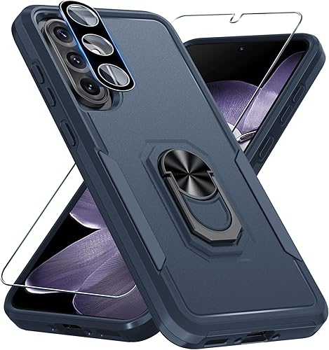 Miniatura 10 de Janmitta Funda compatible con Samsung Galaxy A14 5G con protector de pantalla + protector de lente de cámara, funda resistente de servicio pesado