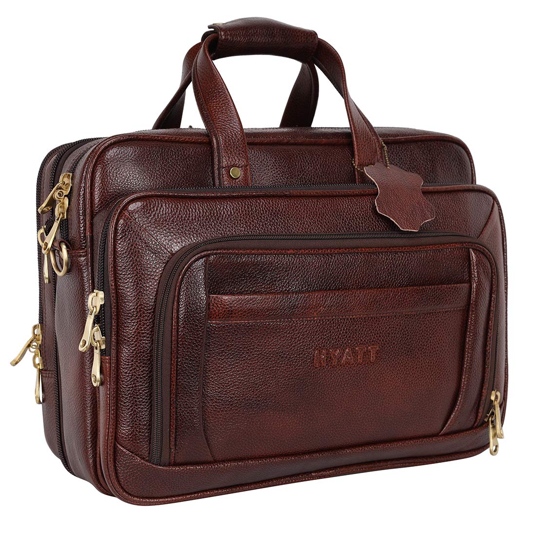 RICHSIGN Leather Accessories Expandable 24 litres Full Grain Natural Leather Laptop Briefcase Messenger Shoulder Bags for Men Office 15.6 Inch (L-16 X H-12 X W-5 Inch) (Weight- 1.2 KG / 1200 GR) BROWN (B0837X2CG6) Amazon Price History, Amazon Price Tracker