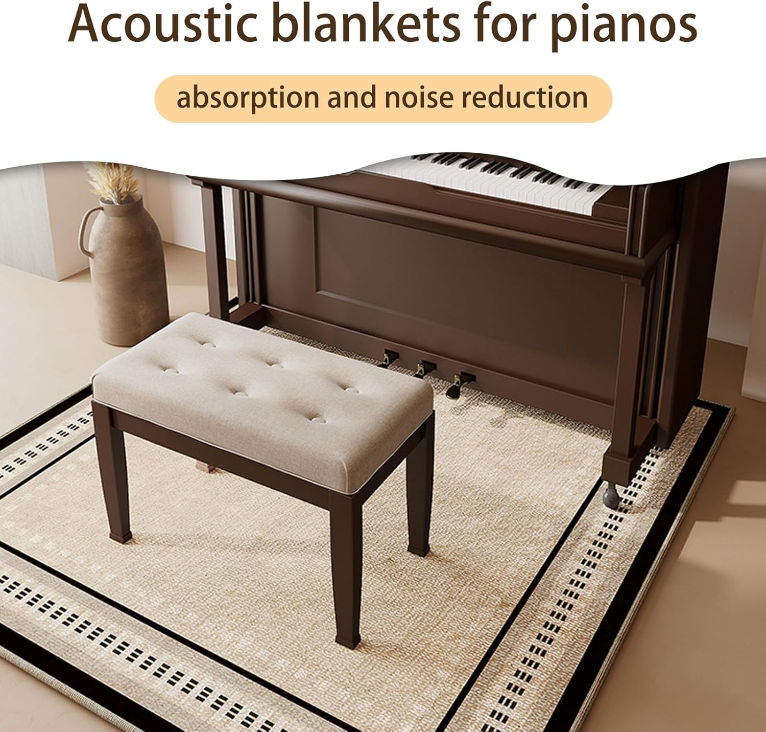 防振マット 超厚手 家庭用 防音 消音 大型ラグ ピアノ用 階下音軽減 サイズ調整可 滑り防止 通気性 リビングルーム 寝室用 洗濯