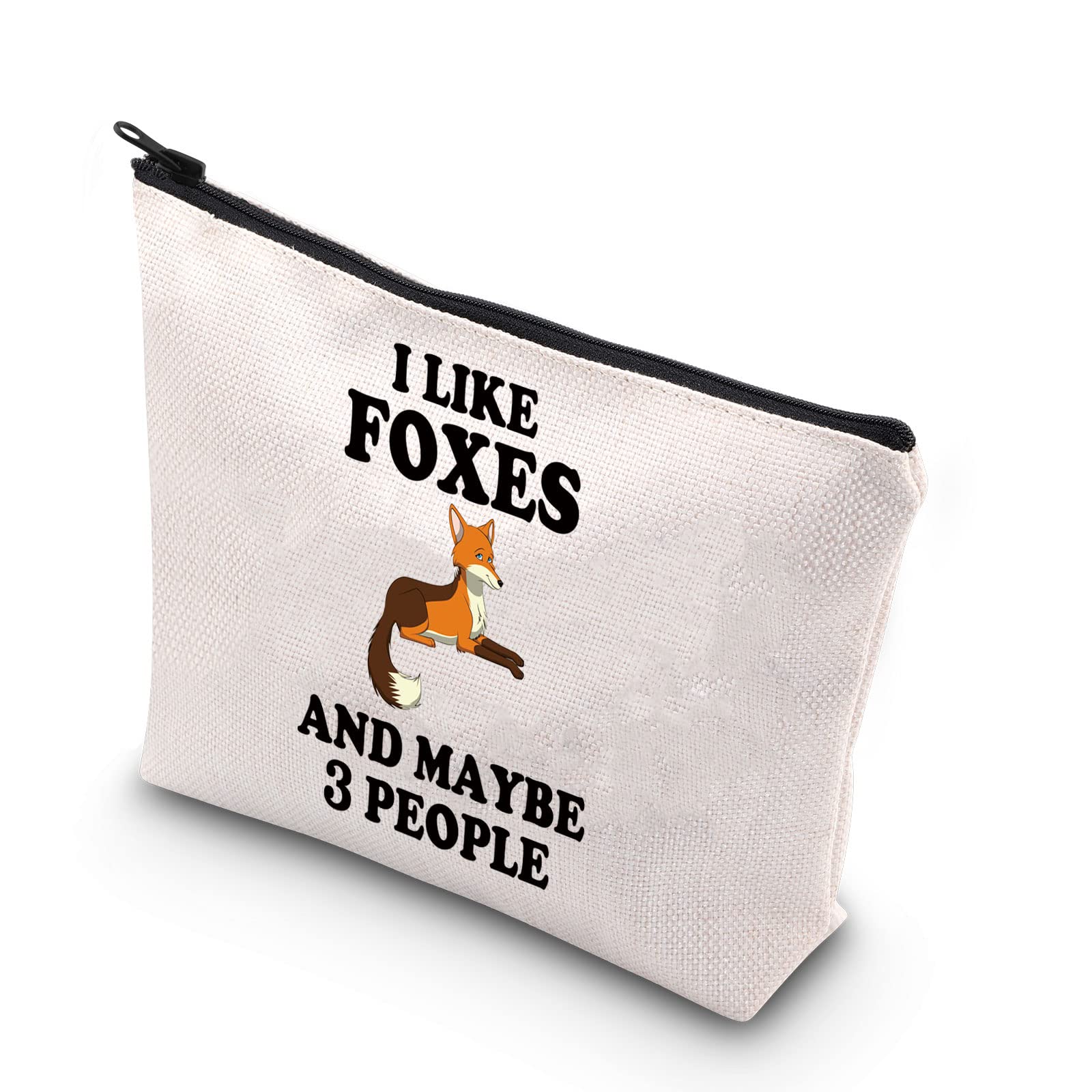 PLITI Fox Makeup Bag Fox Lover Gift Crazy Fox Lady Gift Fox Owner Gift I Like Foxes and Maybe 3 People Animal Travel Pouch, I Like Foxesu