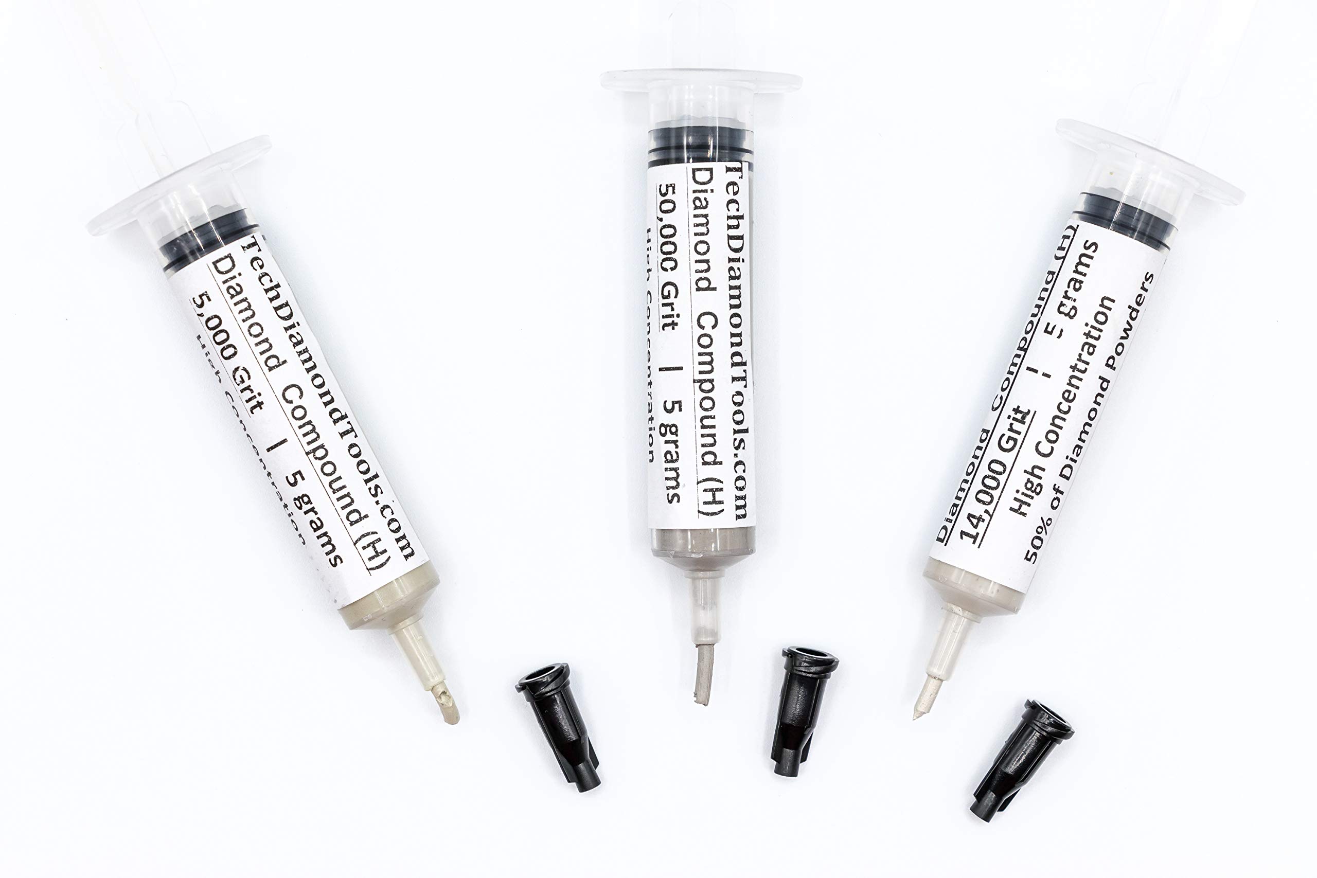 TechDiamondTools Diamant-Polierpaste, Körnung 5000, 14000, 50000, für Marmor, Glas, Metall, Steinschmuck, Harz, Silber, Edelstein mit hoher Konzentration an Diamantpulver, hergestellt in den USA, 3