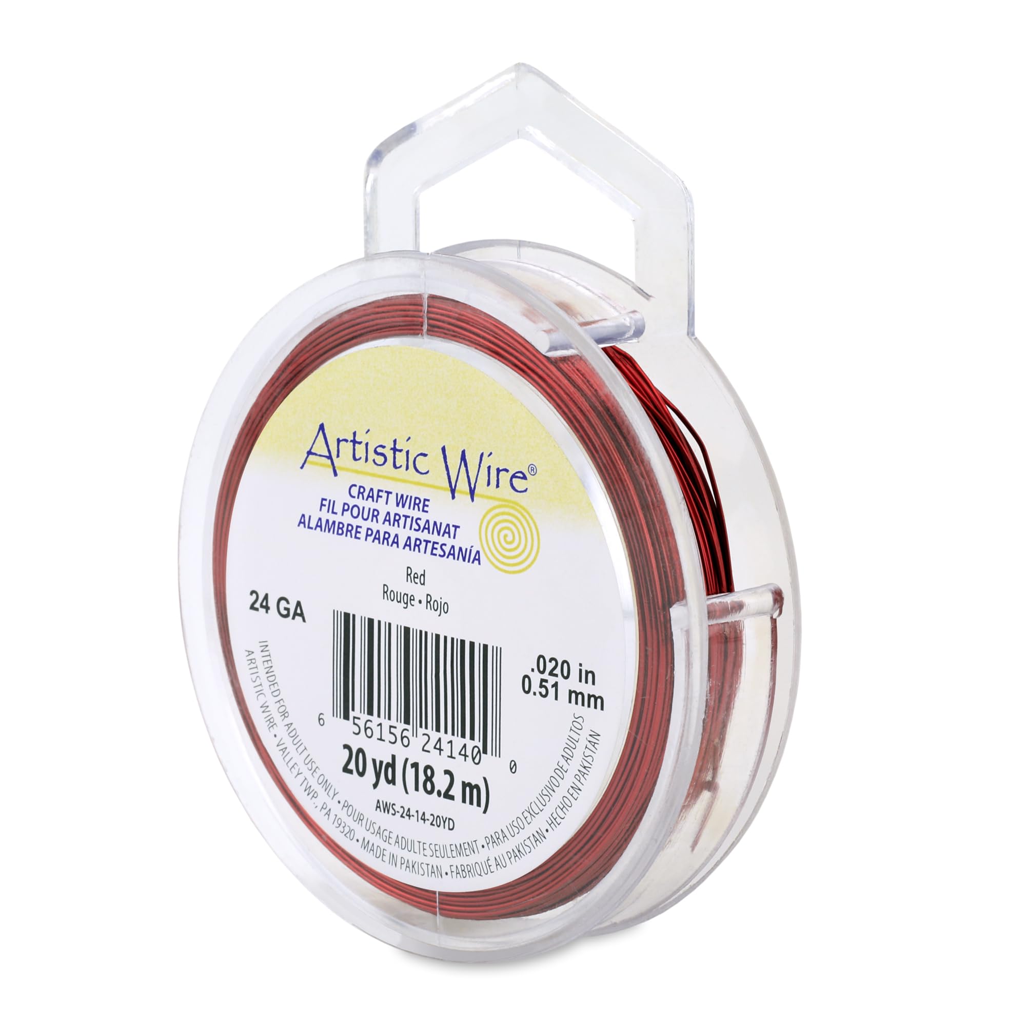 Beadalon 20-Yards Artistic 24-Gauge Wire, Red