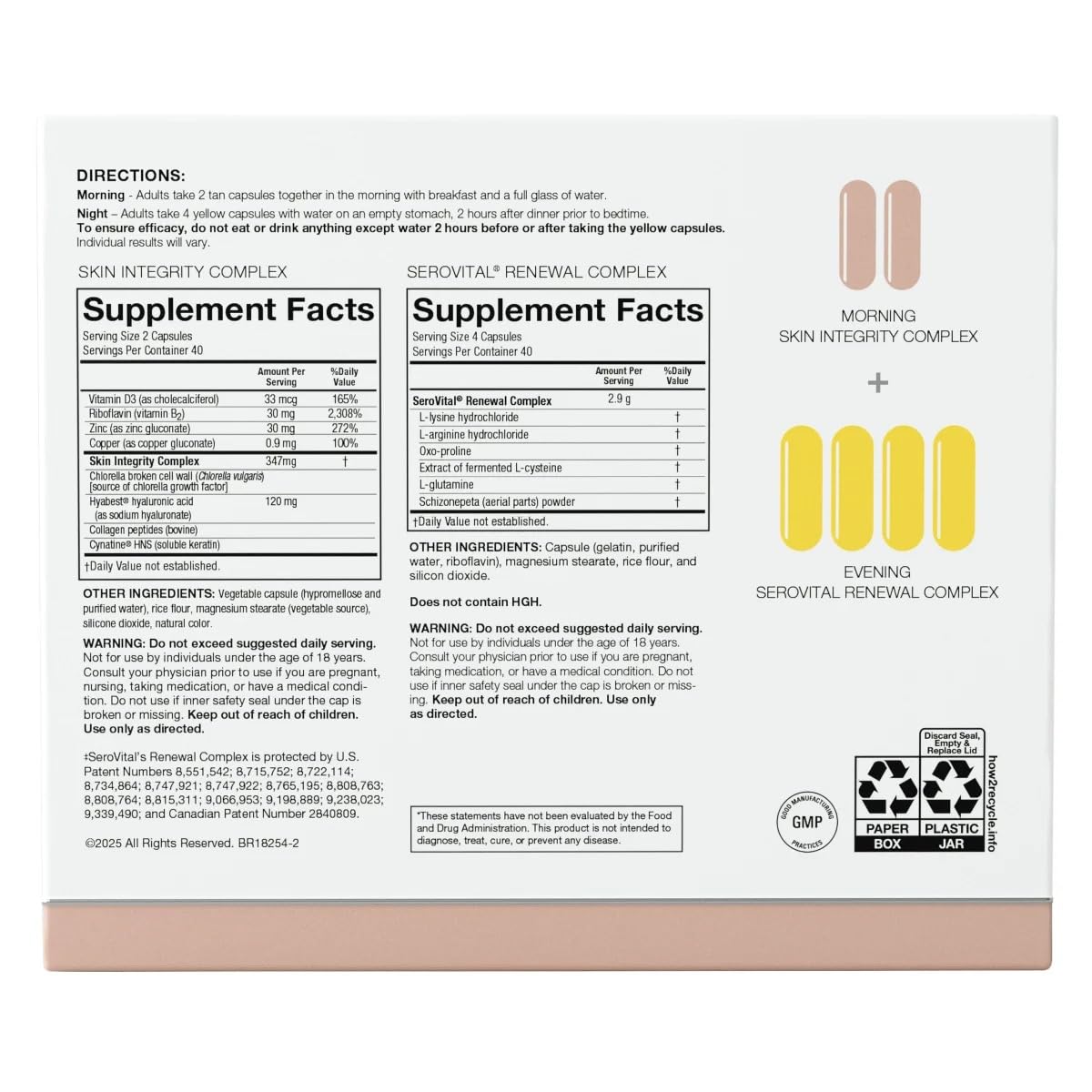 Serovital Skin Revive – Anti-Aging Supplement for Women – Supports Skin Hydration, Energy, Immune Health & Fine Line Reduction – 240 Capsules – 40-Day Supply