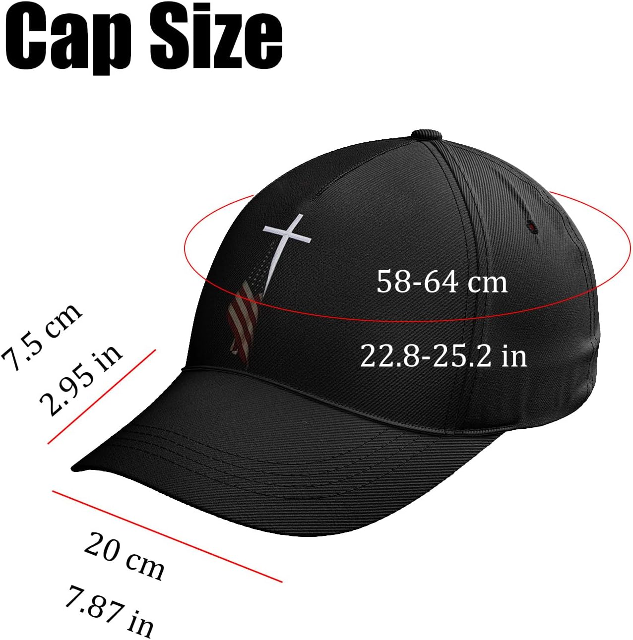 American Flag Christian Trucker Hat for Men Women, Adjustable Snapback Baseball Cap USA Pride Hat Religious Gifts