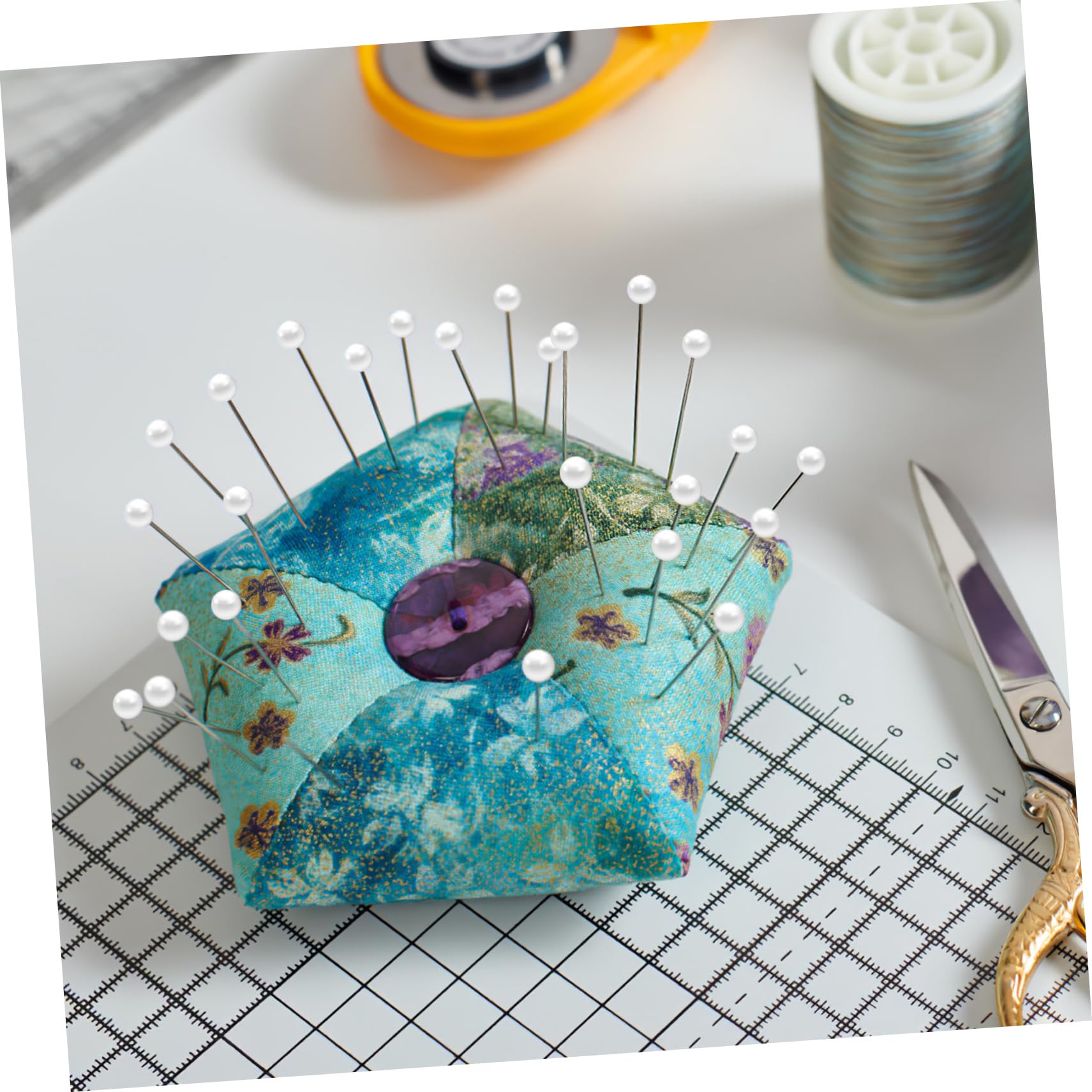 FONDOTIN 100Pcs Pearl Head Straight Sewing Pins Pearl White Craft Pins for DIY Projects for Marking and Decorating Sewing Crafts