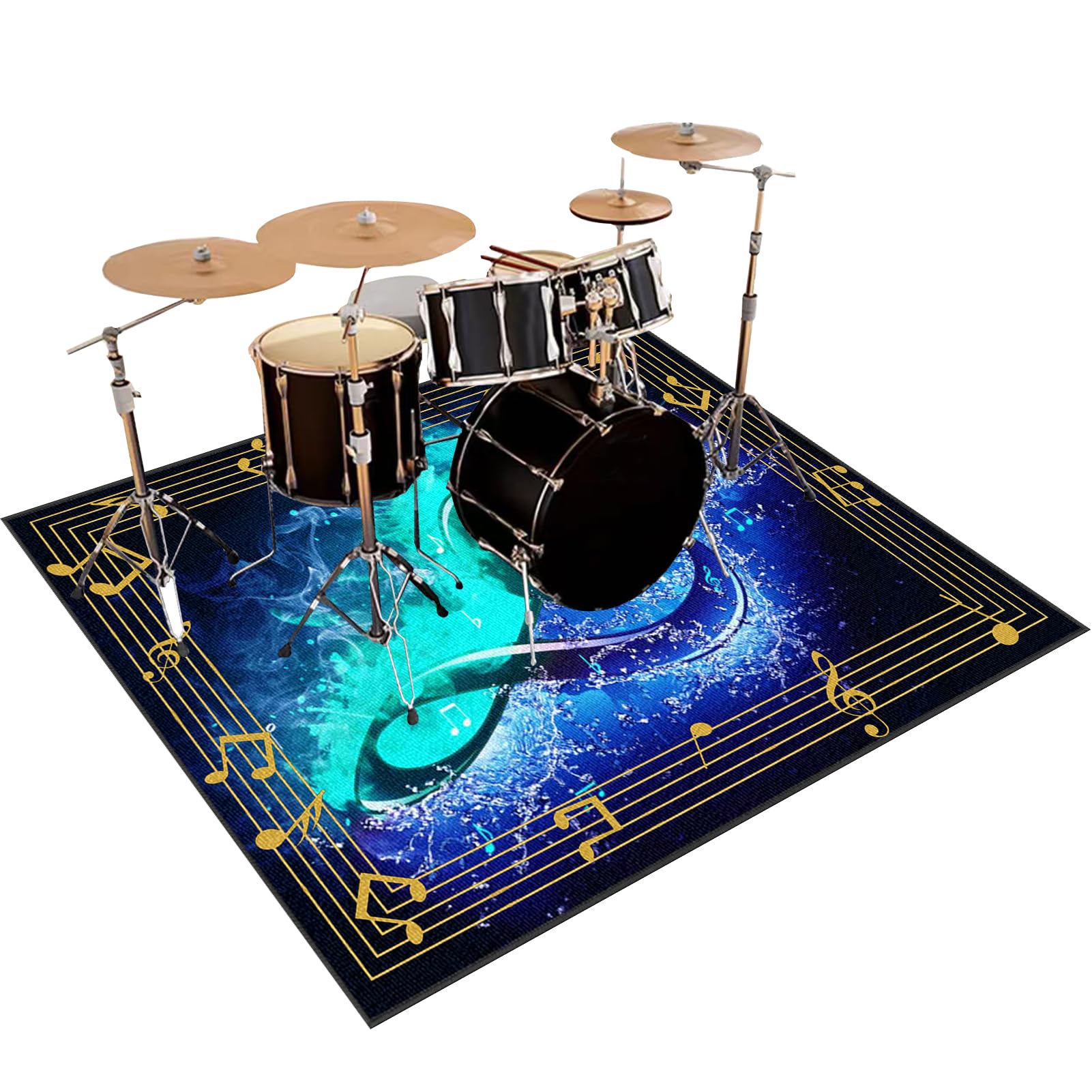 Trommel Teppich Schlagzeugteppich Schallschutz Drum Teppich Akustik Schlagzeug Teppich Professionelles rechteckiges Elektronisches Jazz Schlagzeug Kit Drumteppich für Studio, Wohnung 180 x 140 cm